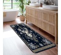 Tappeto da passatoia con cervi, invernale, rustico, con fiocchi di neve, rami invernali, antiscivolo, estetico, rettangolare, per casa, cucina, bagno, ingresso, comodino, decorazione, 6 x 1,8 m