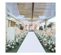 Tappeto da Passatoia per Matrimoni, 2,5 mm Spessore Corridore da Pavimento Nuziale Bianca, Tappeto da Poliestere Antiscivolo Ignifugo per Matrimonio Cerimonia Chiesa Negozi ( 1mx10m/3.3ftx33ft )