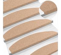 Tappeto da passeggio autoadesivo, 15 pezzi, 80 x 28 x 3,5 cm, colore: Beige | Riduce il rumore dei passi, interno caldo, imballaggio in rotolo, copre più gradini, stile moderno