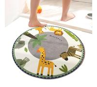Tappeto Da Pavimento Circolare - Tappetino Antiscivolo Impermeabile, Tessuto Morbido E Lavabile | Elemento Decorativo Di Valorizzazione Della Copertura Del Terreno A Tema Animale Giocoso Per La Camera