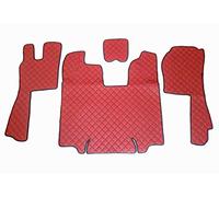 Tappeto da pavimento compatibile con Scania R 2009-2013 Automatico Rosso Spugna in Ecopelle