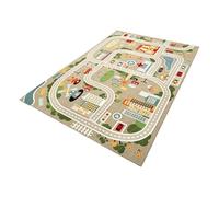 Tappeto da per bambini con traffico e città, 120 x 180 cm | Grande formato 120 x 180 cm, 1500 g di tessuto in velluto di cristallo ultra morbido, retro antiscivolo