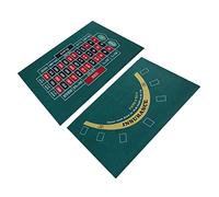 Tappeto da poker - tappetino da tavolo double face, feltro roulette, piano di gioco nero jack, tablet professionale casinò poker, per serate a tema Texas Holdem Poker e Blackjack, 60 x 90 cm