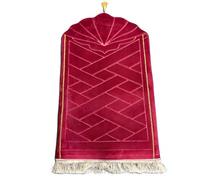 Tappeto Da Preghiera 65x110cm, Spesso, Imbottito In Modo Irregolare E Antiscivolo; Tappeto Portatile Per La Salat Quotidiana, La Meditazione E Il Ramadan(Rosso)