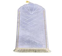 Tappeto Da Preghiera 65x110cm, Spesso, Imbottito In Modo Irregolare E Antiscivolo; Tappeto Portatile Per La Salat Quotidiana, La Meditazione E Il Ramadan(Blue A)