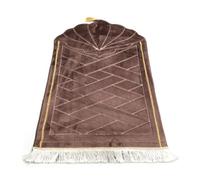 Tappeto Da Preghiera 65x110cm, Spesso, Imbottito In Modo Irregolare E Antiscivolo; Tappeto Portatile Per La Salat Quotidiana, La Meditazione E Il Ramadan(Marrone)