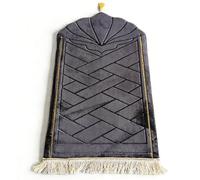 Tappeto Da Preghiera 65x110cm, Spesso, Imbottito In Modo Irregolare E Antiscivolo; Tappeto Portatile Per La Salat Quotidiana, La Meditazione E Il Ramadan(Nero)