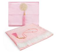 Tappeto da Preghiera Musulmana Rosa con Perle Borsa in Tessuto,Tappeto Preghiera Islamico,Ramadan,Regali Bayram,Janamaz,Sajadah,Regali Islamici,Tappetino da Preghiera Musulmano