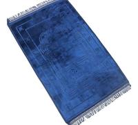 Tappeto Da Preghiera Musulmano 80x120cm, Modello Grande Imbottito Per Bambini, Uomini E Donne, Tappeto Morbido Con Nappe, Portatile, Per La Salat Quotidiana(Blu)