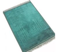 Tappeto Da Preghiera Musulmano 80x120cm, Modello Grande Imbottito Per Bambini, Uomini E Donne, Tappeto Morbido Con Nappe, Portatile, Per La Salat Quotidiana(Verde)