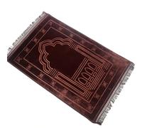 Tappeto Da Preghiera Musulmano 80x120cm, Modello Grande Imbottito Per Bambini, Uomini E Donne, Tappeto Morbido Con Nappe, Portatile, Per La Salat Quotidiana(Marrone)