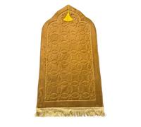 Tappeto Da Preghiera Musulmano Stampato 80x120cm, Grande E Imbottito Per Uomo E Donna, Morbido, Con Nappe, Tappeto Da Preghiera Portatile Per La Salat Quotidiana(Giallo)