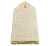 Tappeto Da Preghiera Musulmano Stampato 80x120cm, Grande E Imbottito Per Uomo E Donna, Morbido, Con Nappe, Tappeto Da Preghiera Portatile Per La Salat Quotidiana(Beige)