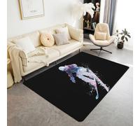 Tappeto da sci per bambini, per sport invernali estremi, tappetino da ingresso per ragazze e ragazzi, tappeto antiscivolo per acquarello, sci, sci, tappeto antiscivolo, nero, bianco, rosa, divano