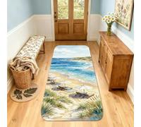 Tappeto da spiaggia a ombrello, sedia a ombrello rilassato, estivo, blu, a pelo basso, in spugna, per interni, rettangolare, non perde pelo, per cucina, ingresso, comodino, porta, corridoio