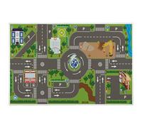 Tappeto da strada per bambini 20x32'' Tappeto da gioco per auto da gioco antiscivolo per bambini City Life Fun Traffic da gattonare con bordo cucito gioca impara e in sicurezza