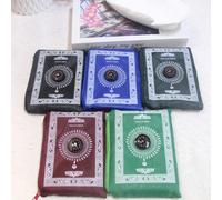 Tappeto da viaggio portatile da 60*100cm con bussola, in tessuto impermeabile con custodia, coperta tascabile semplice blu,rosso,nero,Verde scuro,Erba verde,Erba verde con rosario,Grani del rosario ro