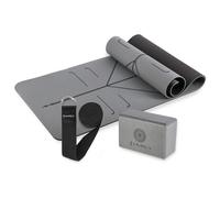 Tappeto da yoga YM10 in TPE con mattone KJ02 e cinghia di yoga SJ02 HMS Gris TU