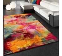 Tappeto Dal Design Moderno E Motivo Tela Mélange - Verde, Blu, Rosso, Giallo
