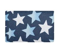 Tappeto decorativo a basso profilo con stelle gialle e blu, 81,3 x 50,8 cm, in gomma antiscivolo e lavabile, assorbente, tappeto da cucina per ingresso, porta anteriore e posteriore tapetes para