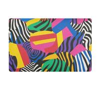 Tappeto decorativo geometrico colorato per ingresso esterno con retro in gomma antiscivolo e lavabile per porta d'ingresso, per tutte le stagioni, tappetino da interno 81,3 x 50,8 cm, tappetino da