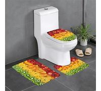 Tappeto decorativo in peluche con frutta fresca, protezione per il bagno, set di 3, camera da letto, cucina, vasca da bagno, casa, tappeto assorbente esterno,