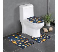 Tappeto decorativo in peluche con pianeti del sistema solare, protezione per il bagno, set di 3, per camera da letto, cucina, vasca da bagno, casa, tappeto assorbente per esterni,