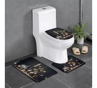 Tappeto decorativo in porcellana blu e bianca, set di 3 protezioni per il bagno, per camera da letto, cucina, vasca da bagno, casa, tappeto assorbente per esterni,