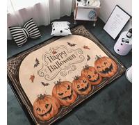 Tappeto decorativo per area di Halloween per soggiorno, con zucca vintage, saluti di Halloween, 7,6 x 12,7 cm, antiscivolo, lavabile, per camera da letto, morbido, per interni ed esterni, decorazione