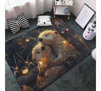 Tappeto decorativo per soggiorno, adorabile coppia di lontra, antiscivolo, lavabile, 7,6 x 12,7 cm, per camera da letto, soggiorno, 152 x 99 cm