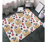Tappeto decorativo per soggiorno, antiscivolo, lavabile, 7,6 x 12,4 cm, con stampa di dolci di frutti di bosco, per camera da letto, soggiorno, sala da pranzo, stanza, 152 x 99 cm