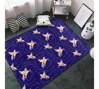 Tappeto decorativo per soggiorno, con cavallo alato, viola, cielo stellato, antiscivolo, lavabile, 7,6 x 12,7 cm, per camera da letto, soggiorno, 152 x 99 cm