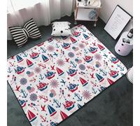 Tappeto decorativo per soggiorno, con scritta "Happy Columbus Day", antiscivolo, lavabile, 7,6 x 12,7 cm, per camera da letto, interni, per camera da letto e soggiorno, 152 x 99 cm