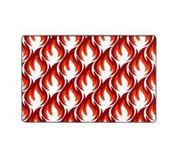 Tappeto decorativo per soggiorno, con simboli di fuoco, antiscivolo, lavabile, 7,6 x 12,7 cm, per camera da letto, interni, per camera da letto e soggiorno, 152 x 99 cm