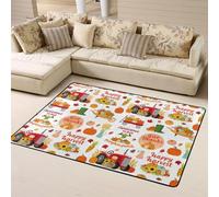 Tappeto decorativo per soggiorno, morbido, autunnale, con zucca, lavabile, per camera da letto, soggiorno, 160 x 122 cm