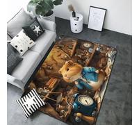 Tappeto decorativo per soggiorno, morbido, lavabile, motivo scienziato porcellino d'India, 12 x 17 cm, per camera da letto, interni, camera da letto e soggiorno, 203 x 147 cm