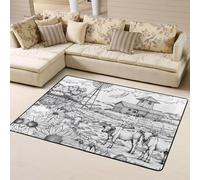 Tappeto decorativo per soggiorno, morbido, lavabile, per camera da letto, soggiorno, 160 x 122 cm