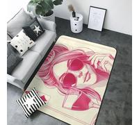 Tappeto decorativo per soggiorno, morbido tappeto lavabile con asso di diamanti, 12,7 x 17,8 cm, per camera da letto, interni, camera da letto e soggiorno, 203 x 147 cm
