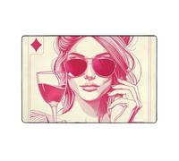 Tappeto decorativo per soggiorno, motivo: asso di diamanti, 7,6 x 12,7 cm, antiscivolo, lavabile, per camera da letto, soggiorno, 152 x 99 cm