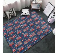 Tappeto decorativo per soggiorno, motivo: camion dei pompieri, antiscivolo, lavabile, 7,6 x 12,7 cm, per camera da letto, morbido tappeto per interni, camera da letto e soggiorno, 152 x 99 cm