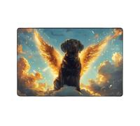 Tappeto decorativo per soggiorno, motivo cane alato, antiscivolo, lavabile, 7 x 12 cm, per camera da letto, interni, camera da letto, soggiorno, 152 x 99 cm
