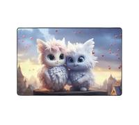 Tappeto decorativo per soggiorno, motivo coppia di animali carini, antiscivolo, lavabile, 7,6 x 12,7 cm, per camera da letto, interni, per camera da letto e soggiorno, 152 x 99 cm