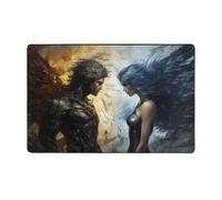 Tappeto decorativo per soggiorno, motivo: coppia di cavalieri corazzati, antiscivolo, lavabile, 7 x 12 cm, per camera da letto, interni, morbido, per camera da letto e soggiorno, 152 x 99 cm