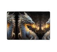 Tappeto decorativo per soggiorno, motivo drago di fuoco, antiscivolo, lavabile, 7,6 x 12,7 cm, per camera da letto, interni, camera da letto, soggiorno, 152 x 99 cm