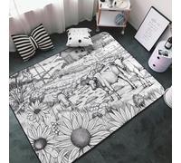 Tappeto decorativo per soggiorno, motivo fattoria, antiscivolo, lavabile, 7,6 x 12,7 cm, per camera da letto, interni, camera da letto, soggiorno, 152 x 99 cm