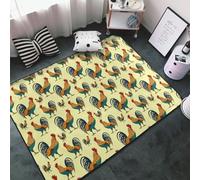 Tappeto decorativo per soggiorno, motivo: galli in fattoria, antiscivolo, lavabile, 7,6 x 12,7 cm, per camera da letto, interni, camera da letto, soggiorno, 152 x 99 cm