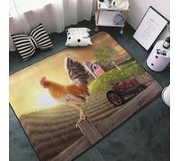Tappeto decorativo per soggiorno, motivo: gallo mattutino, antiscivolo, lavabile, 7,6 x 12,7 cm, per camera da letto, interni, morbido, per camera da letto e soggiorno, 152 x 99 cm