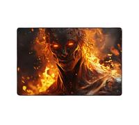 Tappeto decorativo per soggiorno, motivo guerriero dagli occhi rossi di fuoco, antiscivolo, lavabile, 7,6 x 12,7 cm, per camera da letto, interni, camera da letto e soggiorno, 152 x 99 cm