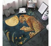 Tappeto decorativo per soggiorno, motivo: leopardo che legge tarocchi, antiscivolo, lavabile, 7 x 12 cm, per camera da letto, soggiorno, 152 x 99 cm