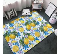 Tappeto decorativo per soggiorno, motivo limoni siciliani gialli, in stile marocchino, antiscivolo, lavabile, 7,6 x 12,7 cm, per camera da letto, soggiorno, 152 x 99 cm